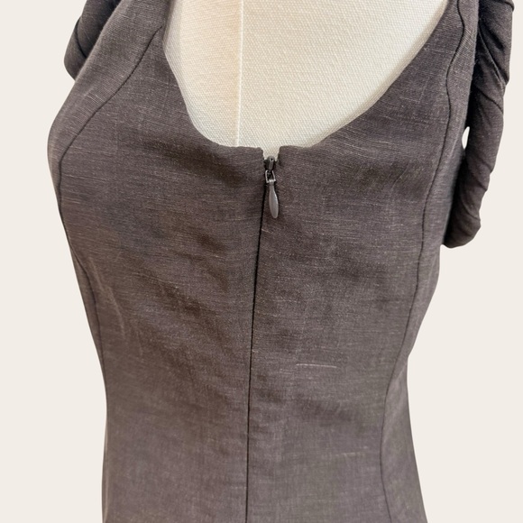 Antonio Melani M.G. Style Margery Brown Linen Blend Scoop Neck A-Line Maxi Dress - Picture 7 of 16